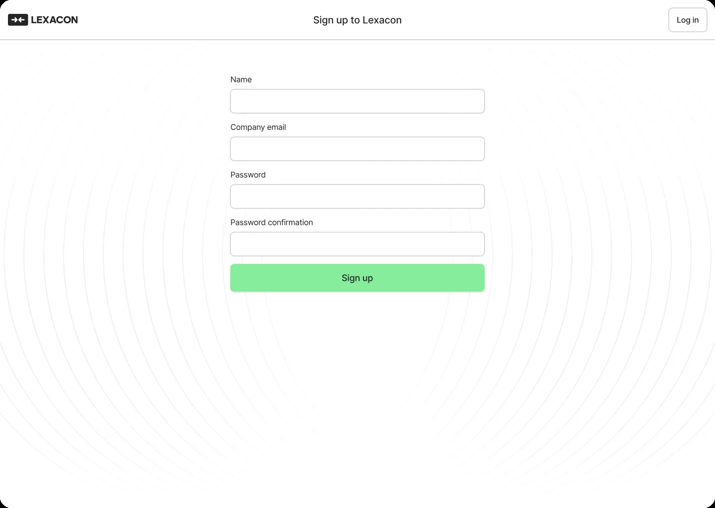 Wireframe of the sign-up form