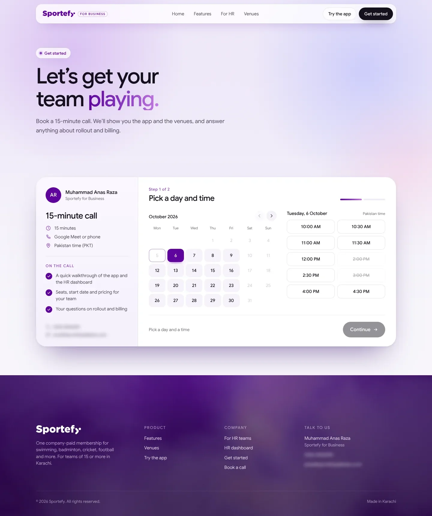 The Get started page